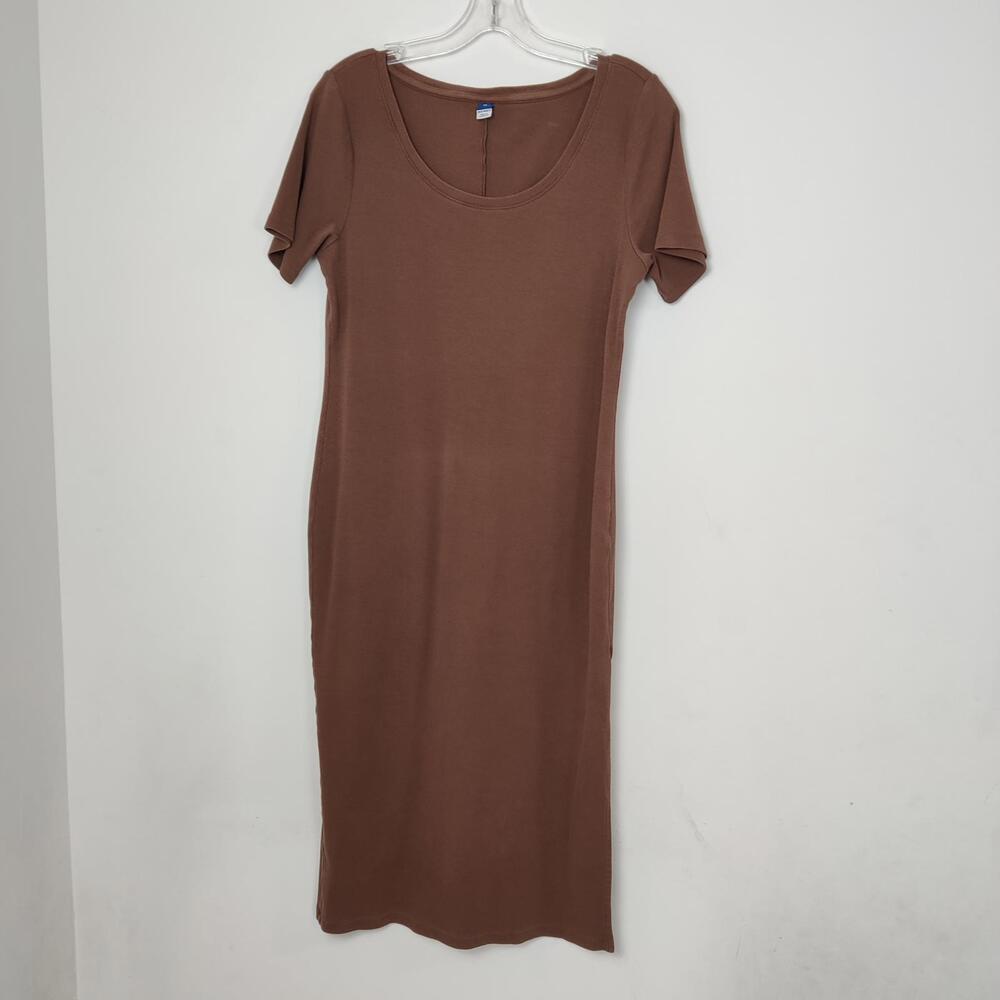 Old Navy Brown Ribbed Bodycon Midi Dress Size XL